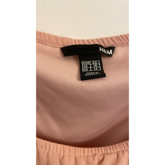 H&M Dusty Rose Dress Off The Shoulders Loose Fit Lightweight US 12/UK 16 - Picture 3 of 8